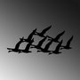 Wallity Migrant Birds Escultura de Pared de Metal Negra
